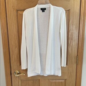 Liz Claiborne - White Open Cardigan - Small Petite